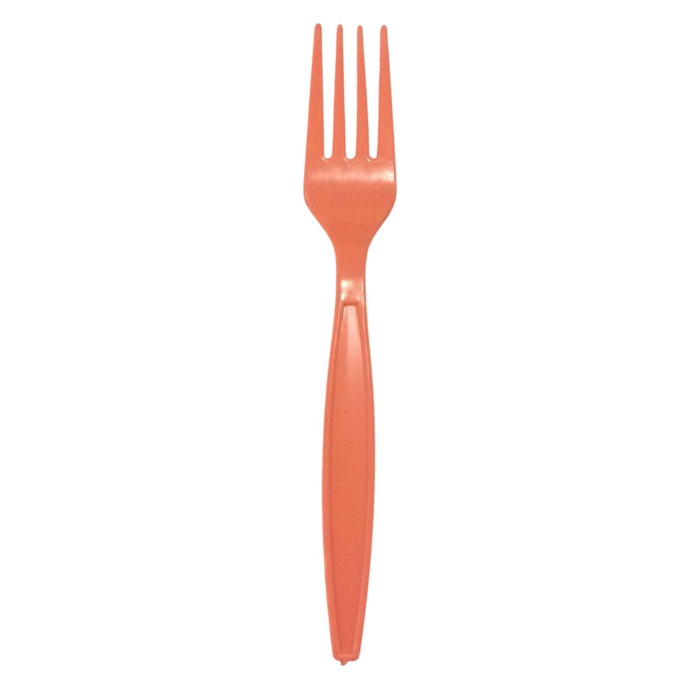 Orange Plastic Fork Spoon