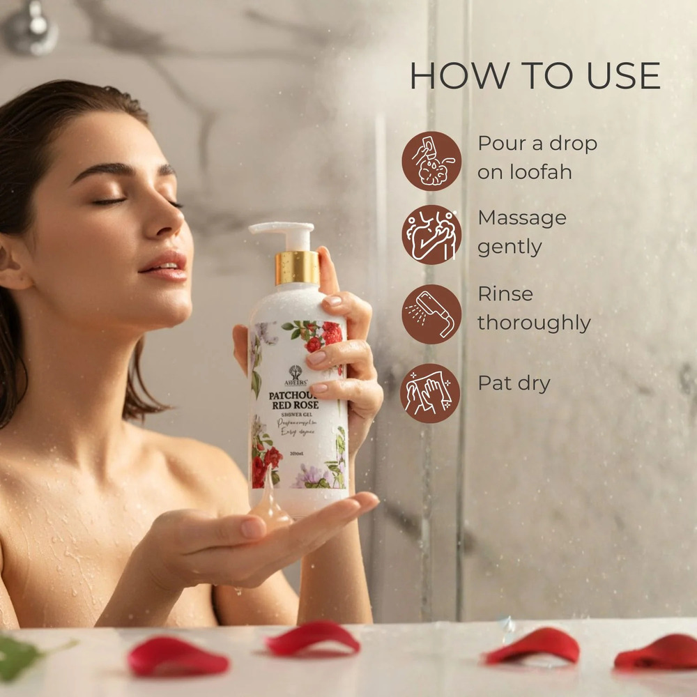 300 Ml Patchouli Red Rose Shower Gel - Age Group: Adults