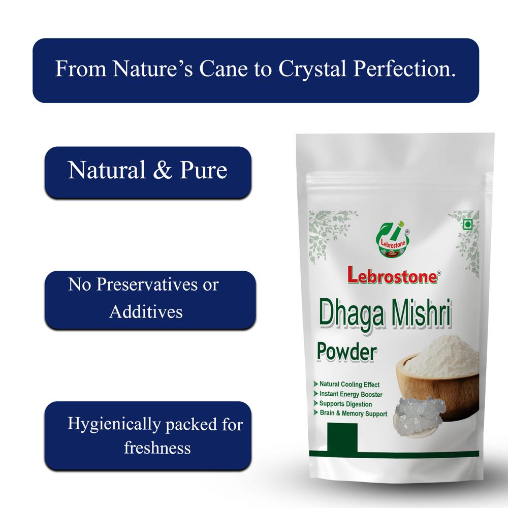Lebrostone Dhaga Mishri Powder  Natural Energy Booster & Throat Soother | Supports Digestion | 100g