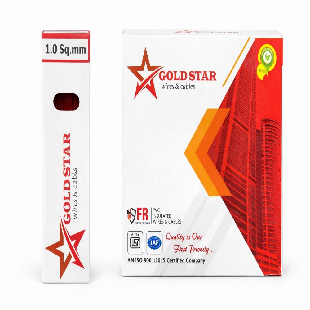 Goldstar 1 Sqmm Fr Pvc Multistrand Copper House Wire - Diameter: 2.8 Millimeter (Mm)