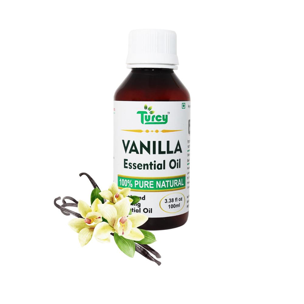 Turcy Pure Vanilla Essential Oil for Skin & Hair Care, Massage, and Relaxation(100ml)