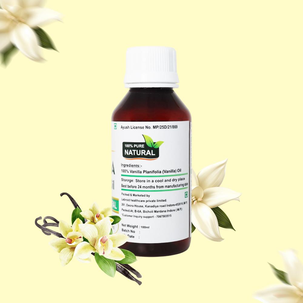 Turcy Pure Vanilla Essential Oil for Skin & Hair Care, Massage, and Relaxation(100ml)