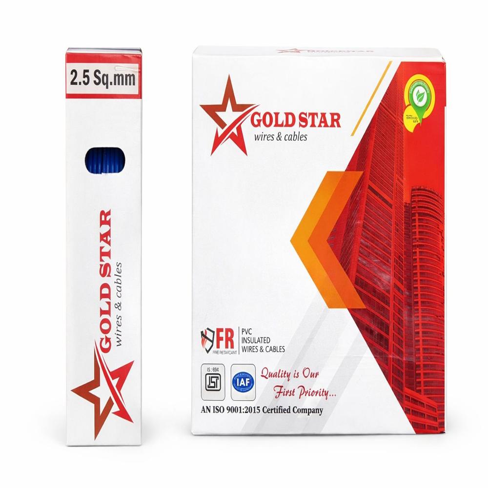 Goldstar 2.5 Sqmm Fr Pvc Multistrand Copper House Wire - Diameter: 3.8 Millimeter (Mm)