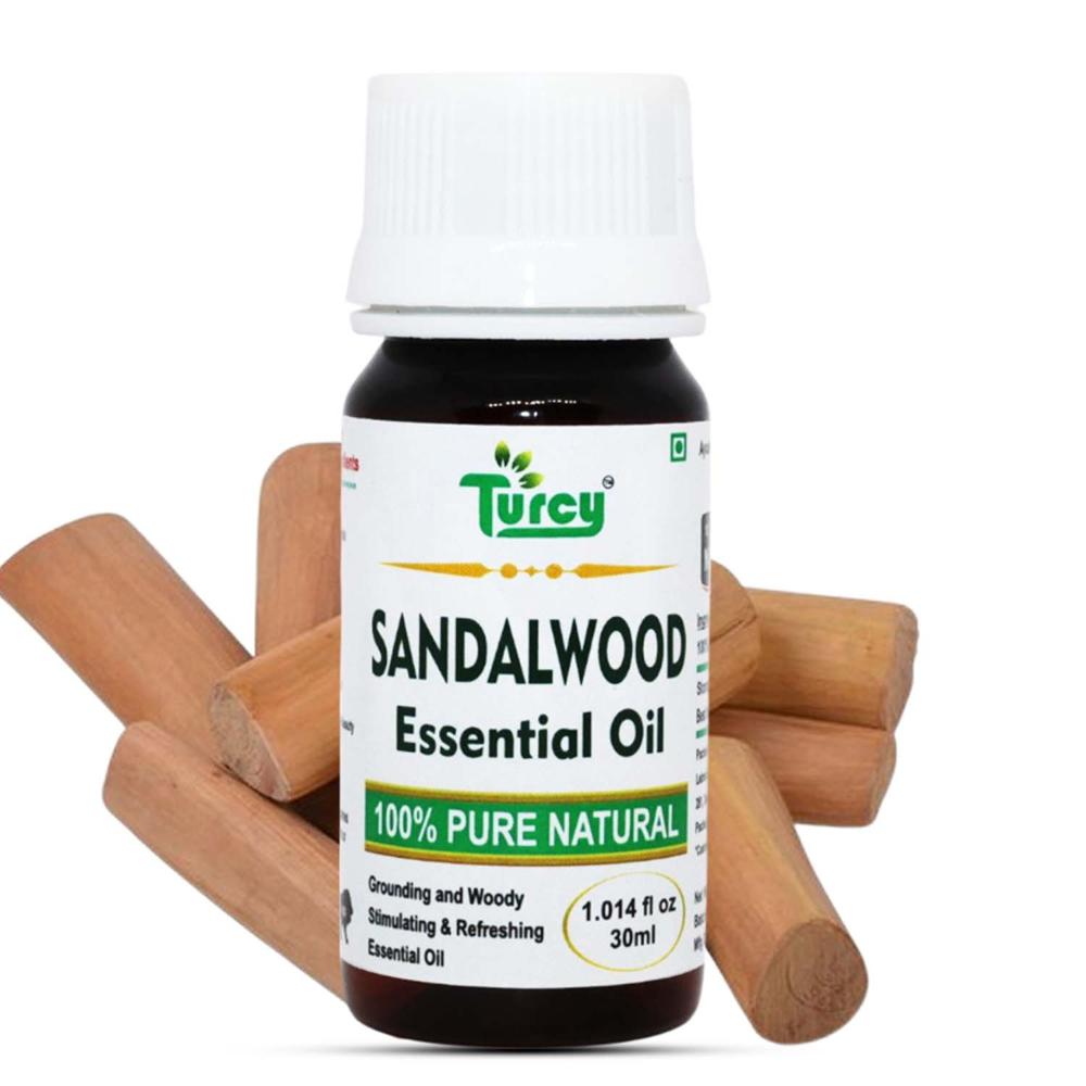 Turcy Pure Sandalwood Essential Oil For Aromatherapy, Skin & Hair Care, Healing Baths(30ml) - Additives: Na