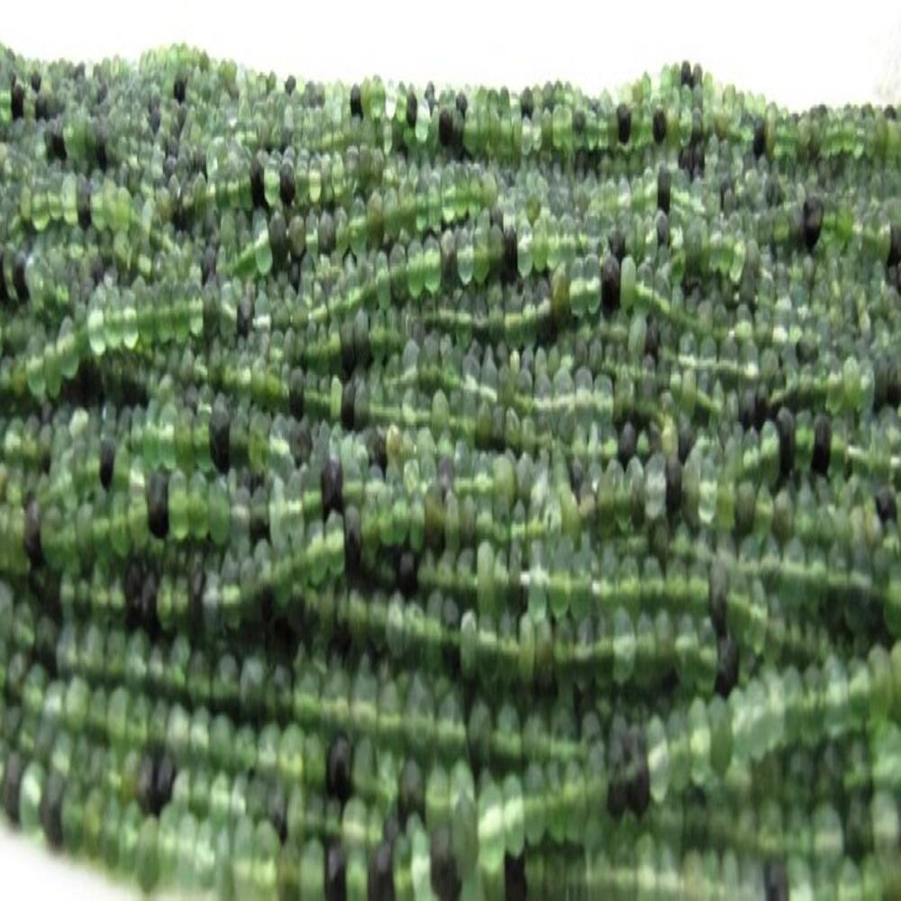Natural Serpentine Rondelle Faceted 3 to 4mm beads Strand 13 inches long