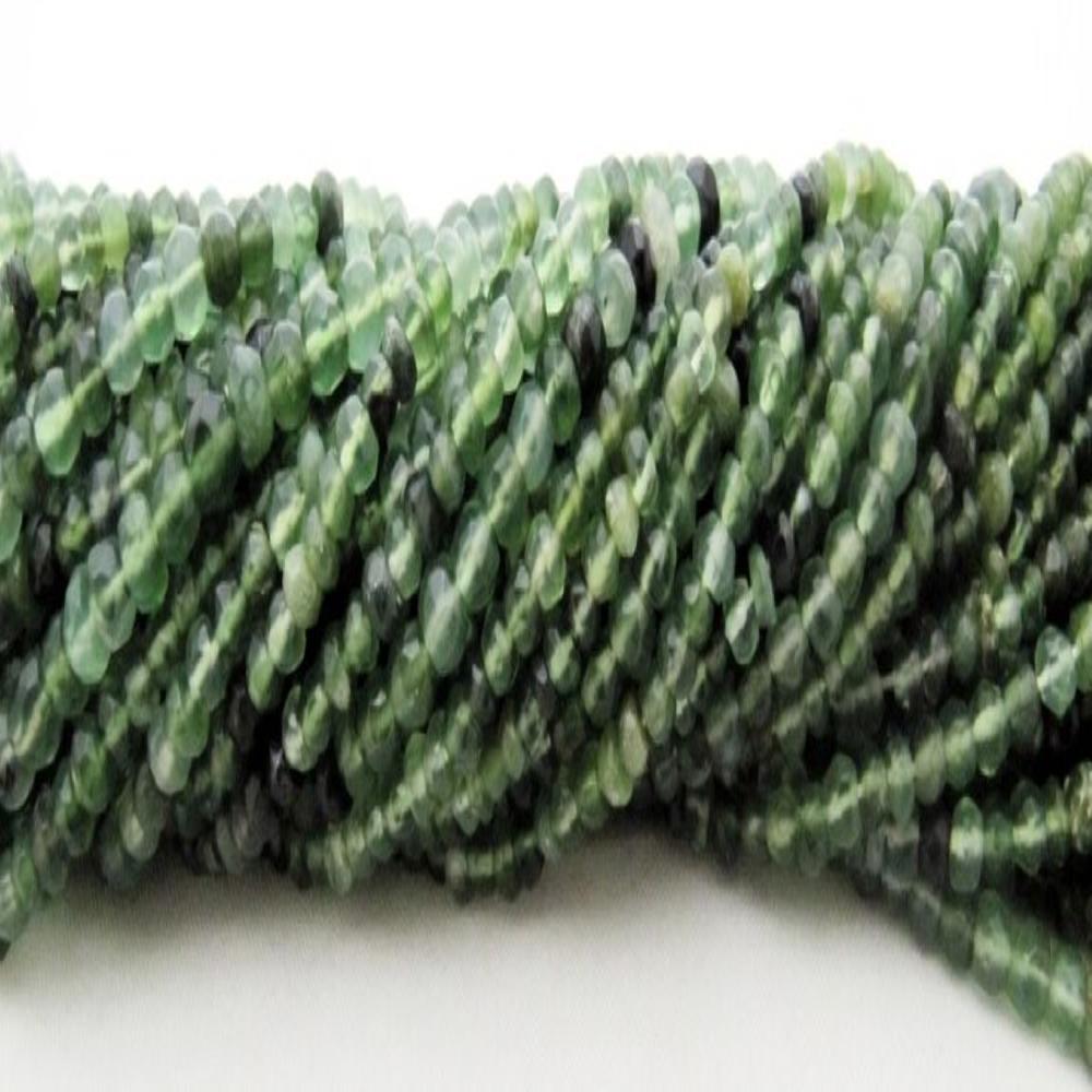 Natural Serpentine Rondelle Faceted 3 to 4mm beads Strand 13 inches long