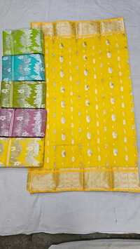 Ladies Cotton Rich Pallu Saree - Color: Any