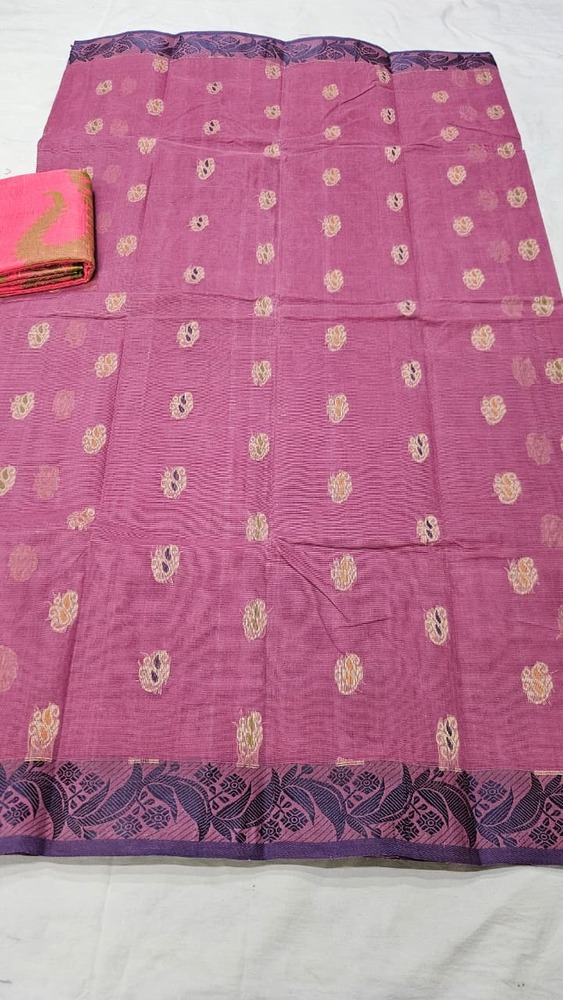 Fancy Cotton Without Zari Border Saree