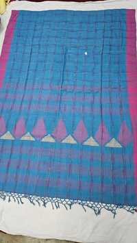 Pure Khadi Saree - Color: Off-white With Golden Border