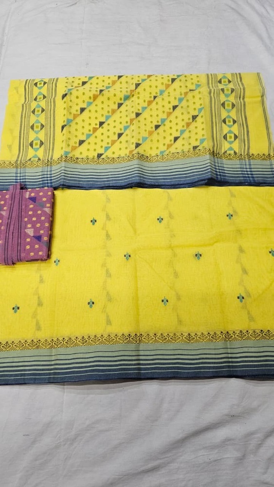 Ladies Cotton Without Zari Border Saree