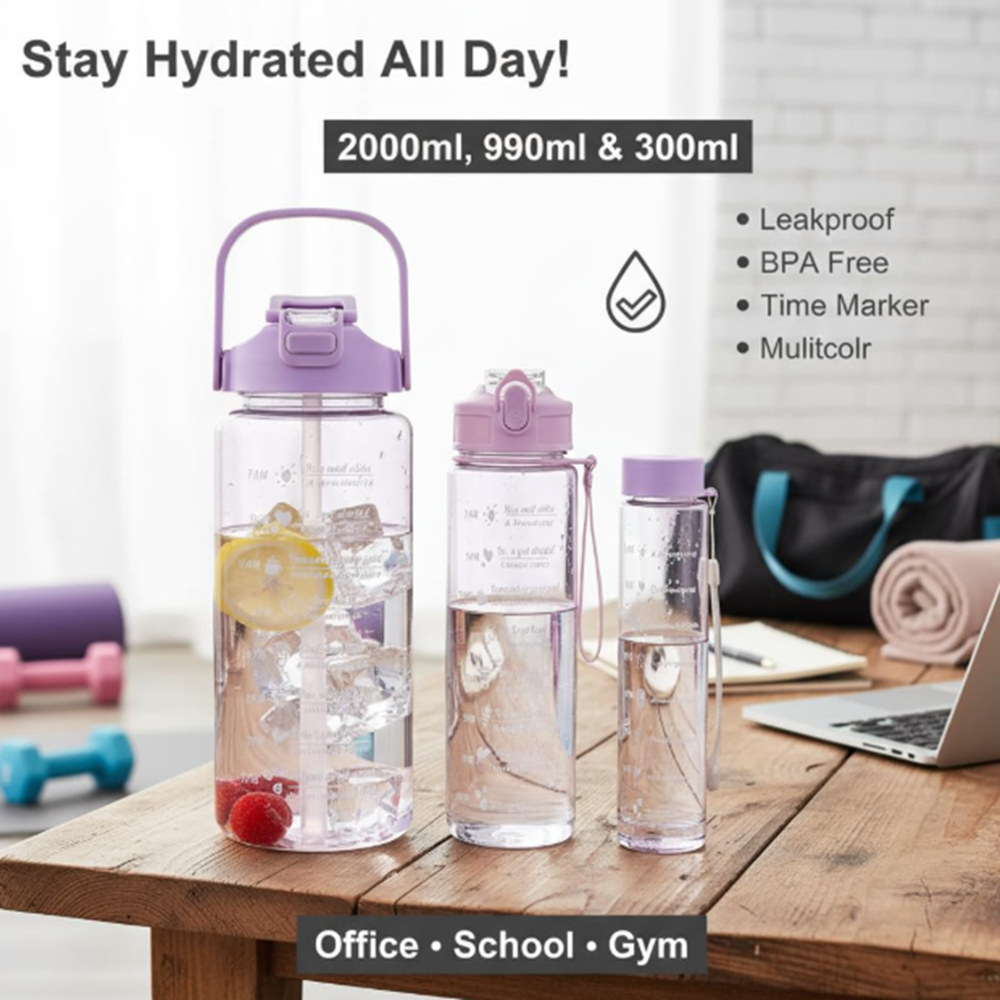 900ML Transparent Motivational Bottle