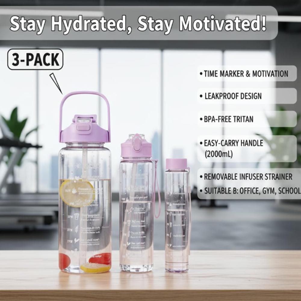 900ML Transparent Motivational Bottle