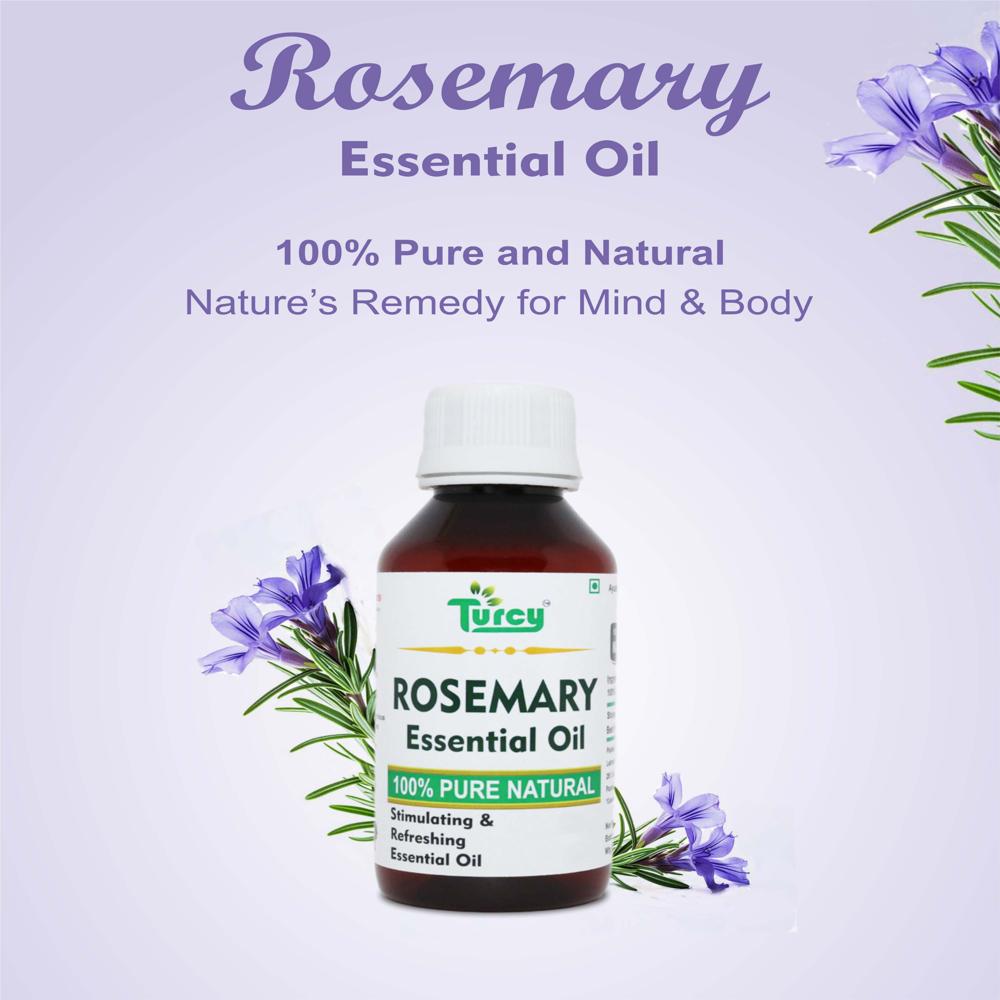 Turcy Pure Rosemary Essential Oil for Skin, Hair, Nail Care and Aromatherapy(15ml)
