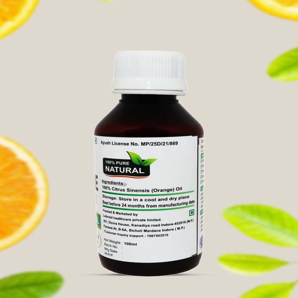 Turcy Pure Orange Essential Oil for Skin Brightening, Hair Care, Massage, and Aromatherapy(100ml)