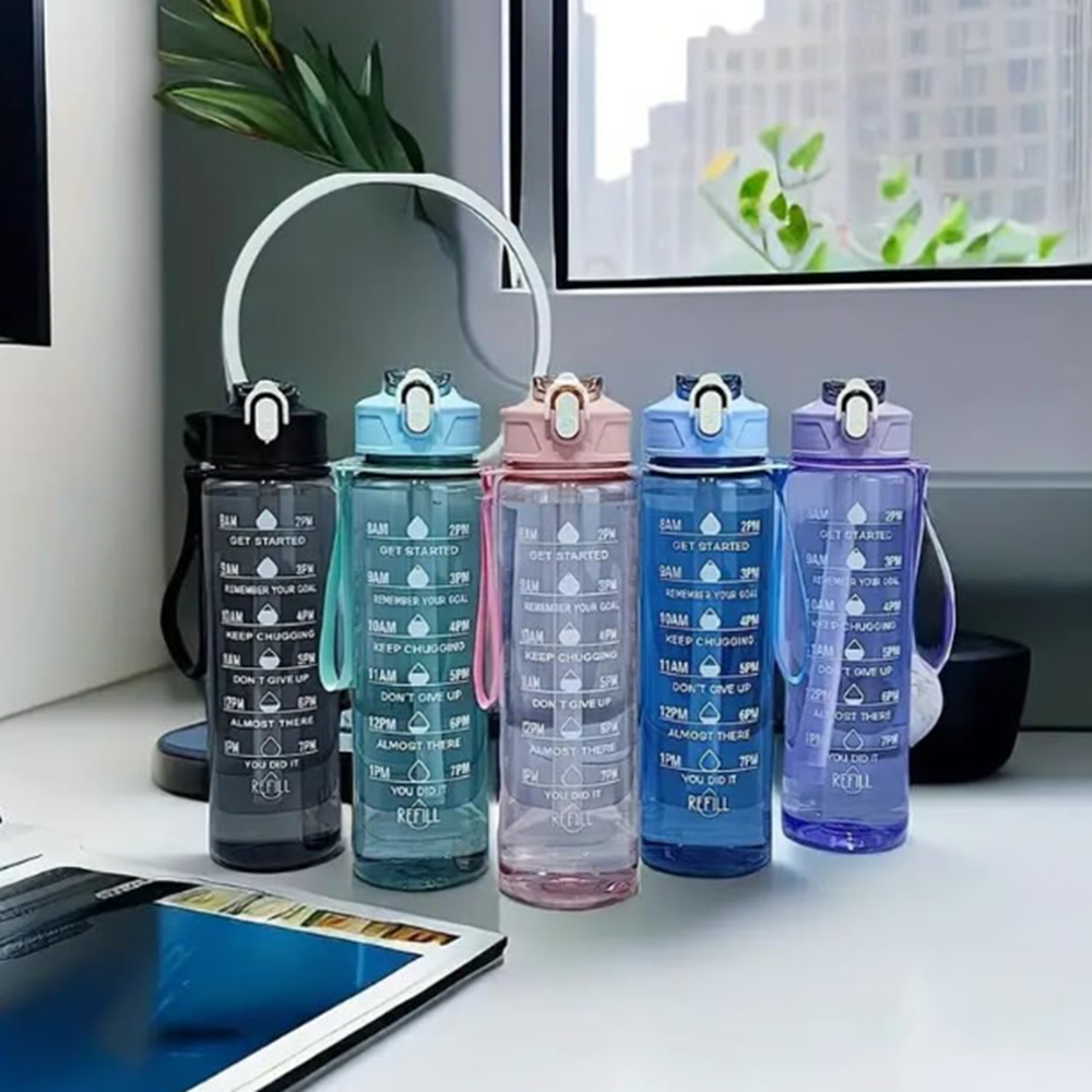 900ml Transparent Motivational Bottle - Capacity: 900 Milliliter (ml)