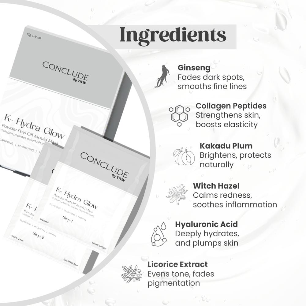 Conclude K-Hydra Glow Powder Peel Off Mould Mask 