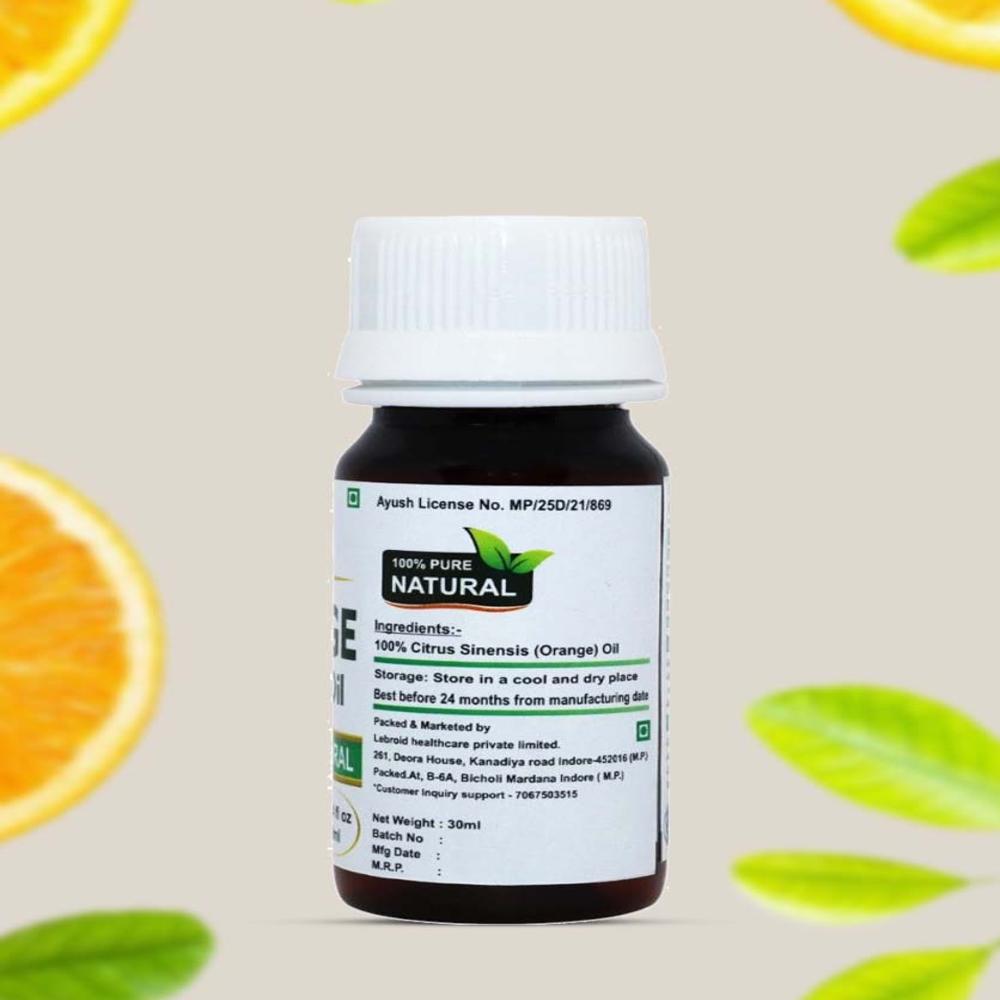 Turcy Pure Orange Essential Oil for Skin Glow, Hair Nourishment & Stress-Relief Aromatherapy(30ml)