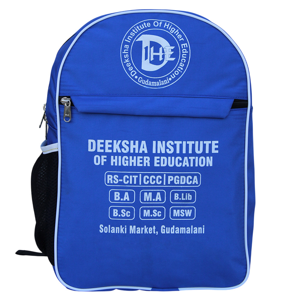 Institute Bags - Polyester Nylon Fabric, 15-25 Litres, Waterproof | Durable, Lightweight, Custom Printed, Spacious Zipper Compartments