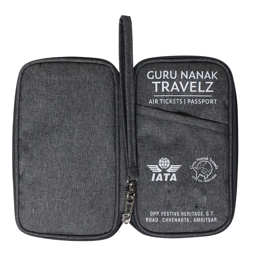 Travels Pouch Bag - Color: White With Multicolor Print
