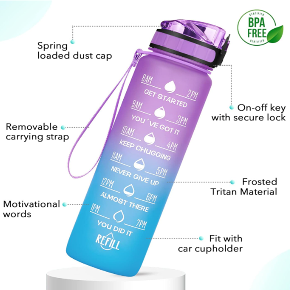 1000ML Motivational Water Bottle