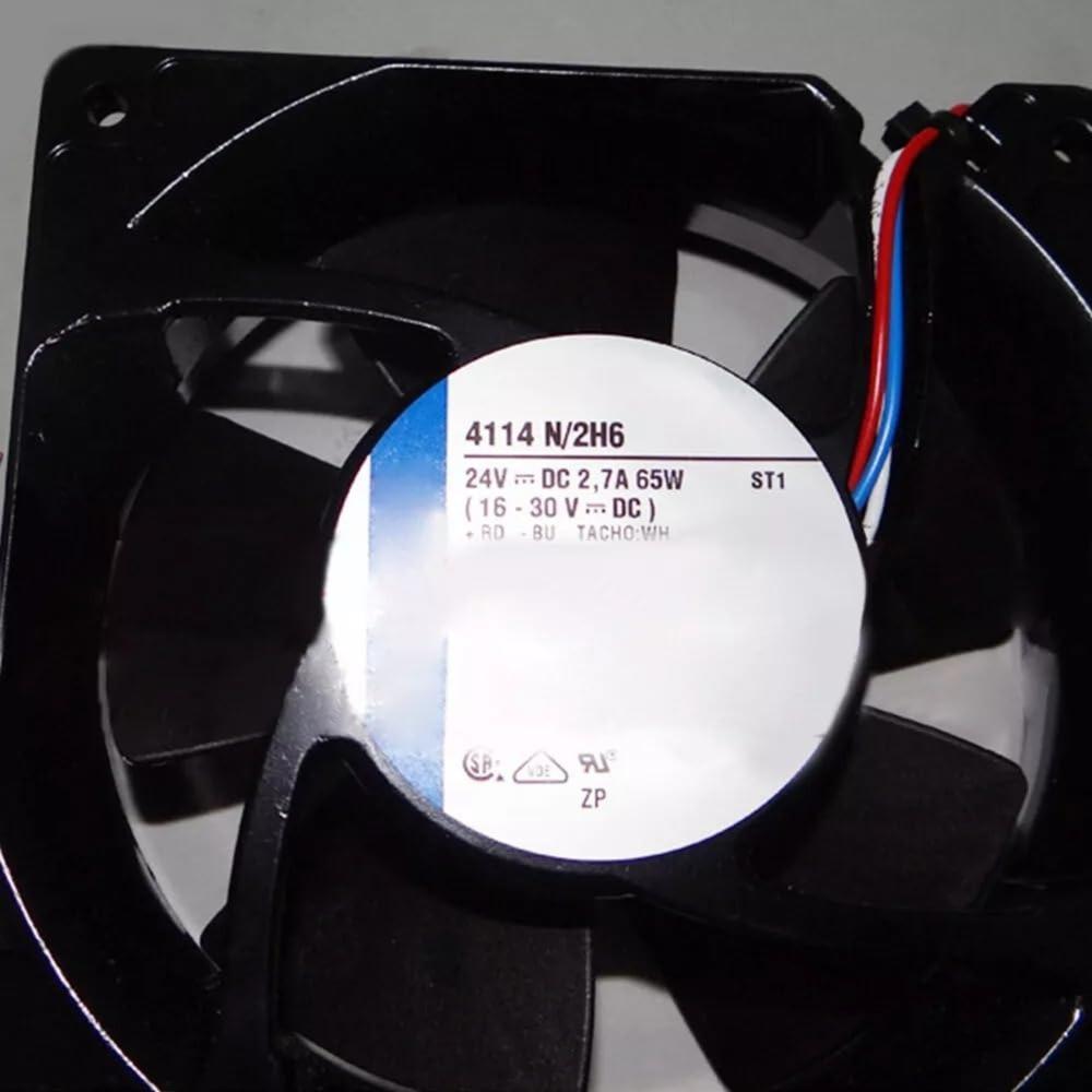 EBMPAPST 4114 N/2H6 Axial 24V-2.7A 65W DC Brushless Air Cooling Fan 8400 RPM 12038mm 3Wire (Metal) 