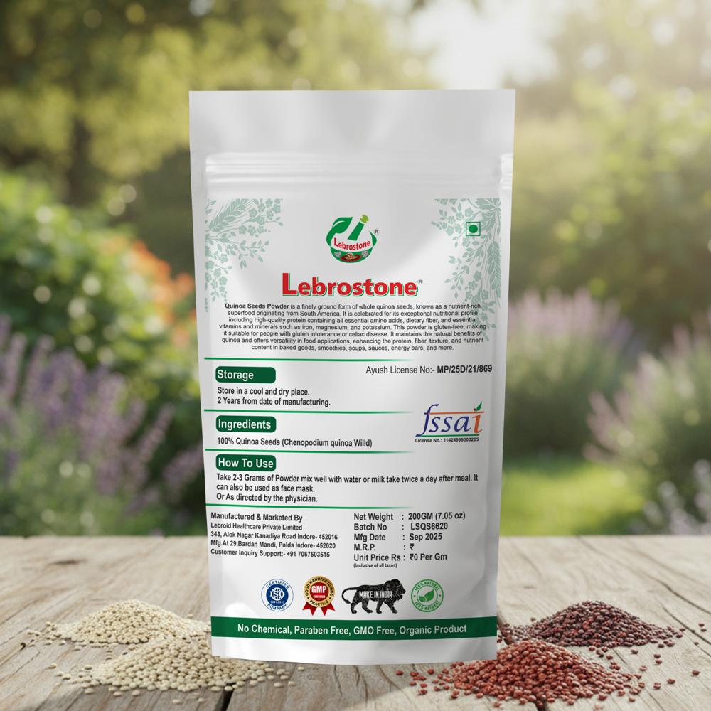 Lebrostone Quinoa Seeds Powder | Rich in Protein & Amino Acids | Supports Heart Health | 100g