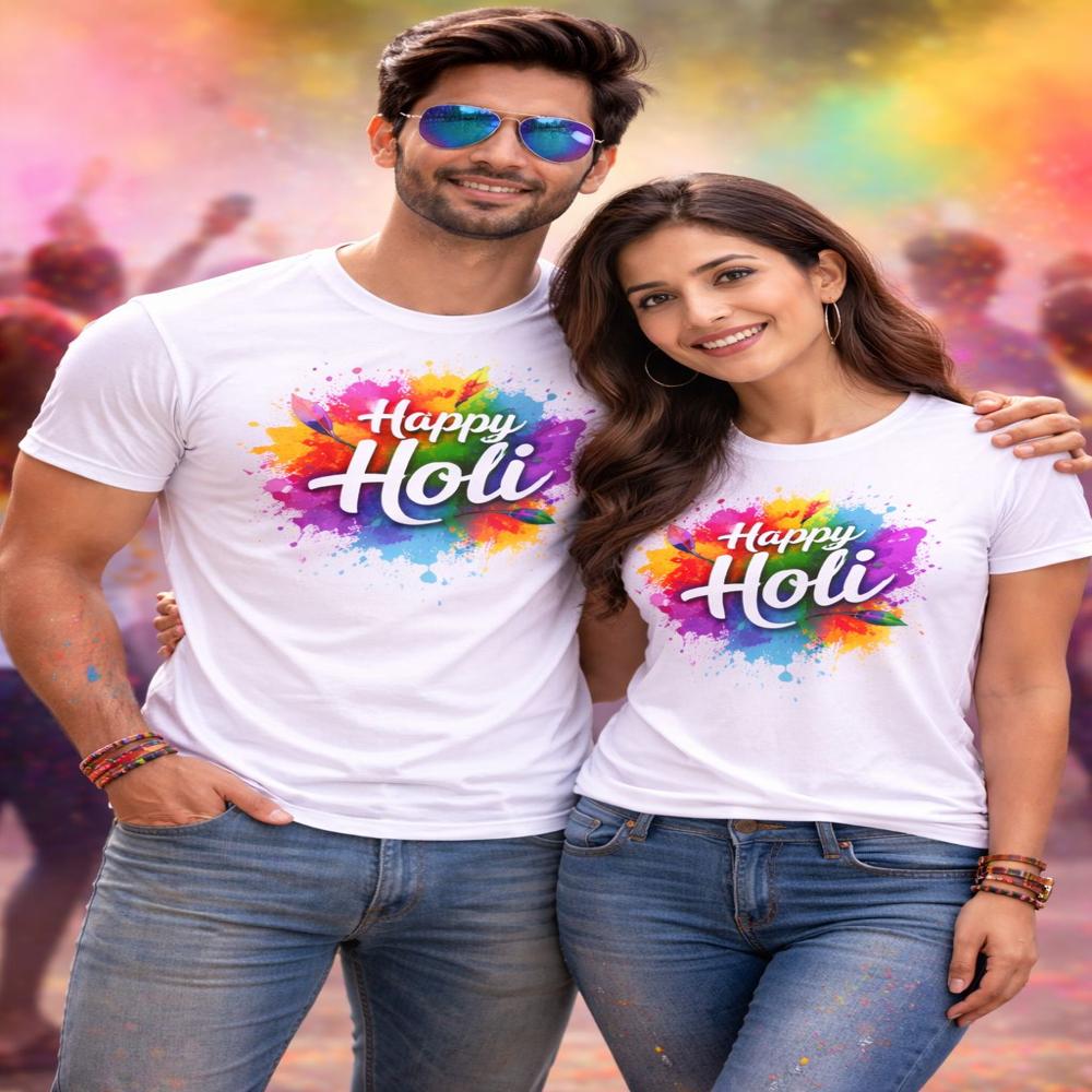 Trendy Holi Graphic Printed T-Shirt