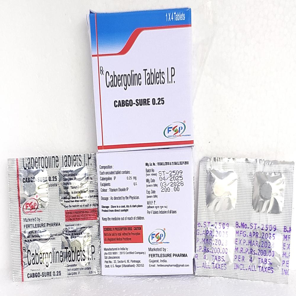 Cabgo-sure 0.25 (Cabergoline Tablet 0.25mg) - Purity: High