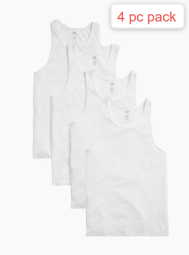 M10569 GAP Mens Ribbed Vests in 3 pc n 4 pc packs