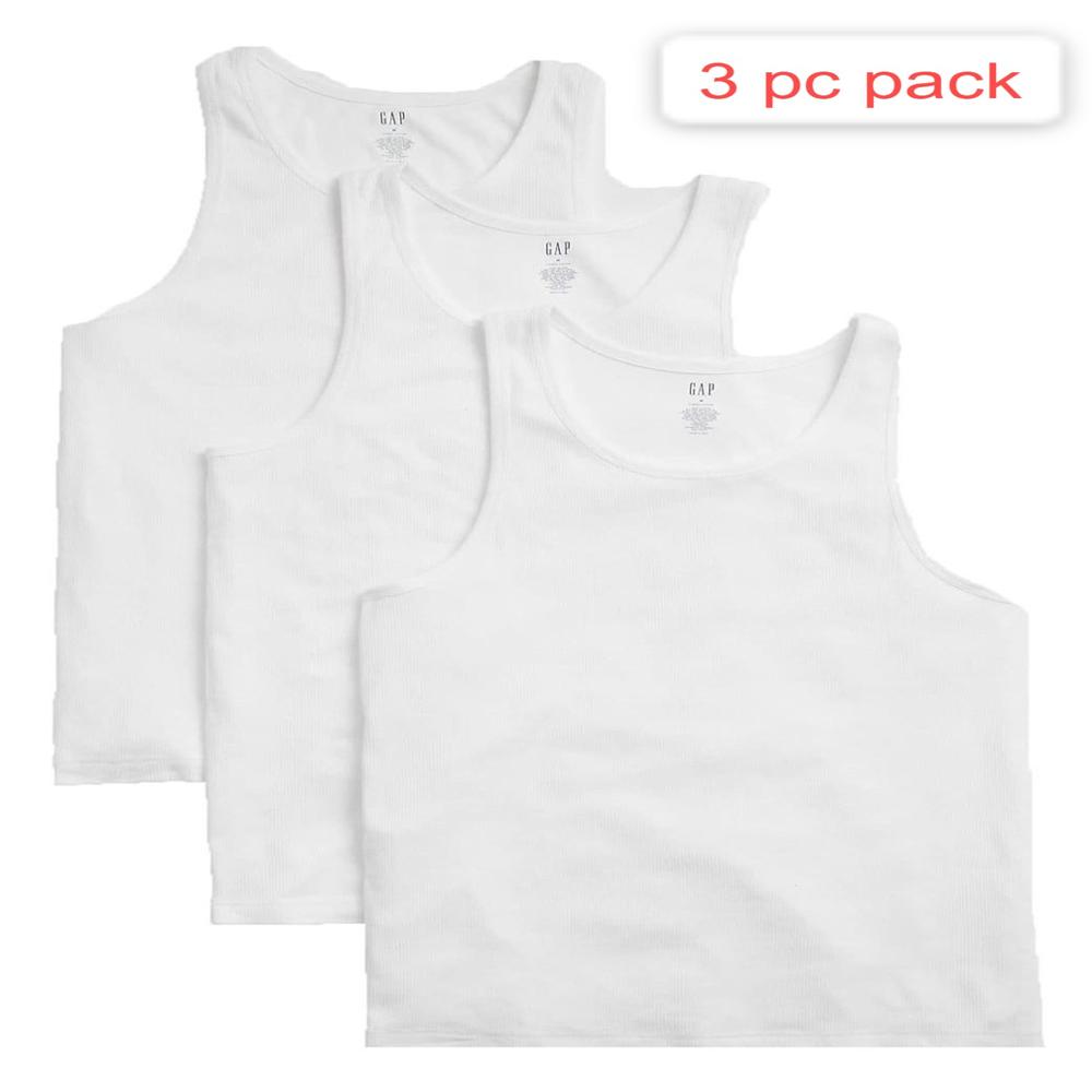 M10569 GAP Mens Ribbed Vests in 3 pc n 4 pc packs