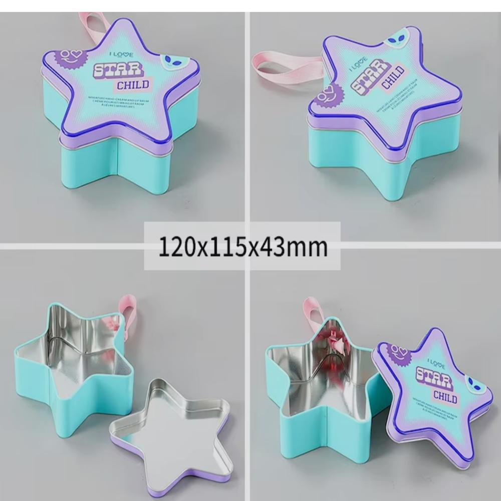 Star Shape Packaging Tin Box Custom Printing Decorative Tinplate Star Shape Empty Container Metal Cans Gift