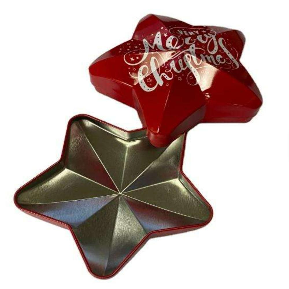 Star Shape Packaging Tin Box Custom Printing Decorative Tinplate Star Shape Empty Container Metal Cans Gift
