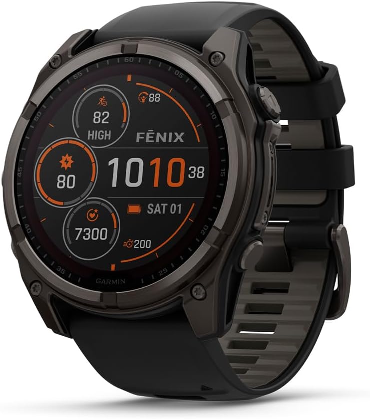 Garmin fenix 8  51 mm Solar Sapphire Premium Multisport GPS Smartwatch LongLasting Battery Life Dive Rated  Built in LED Flashlight