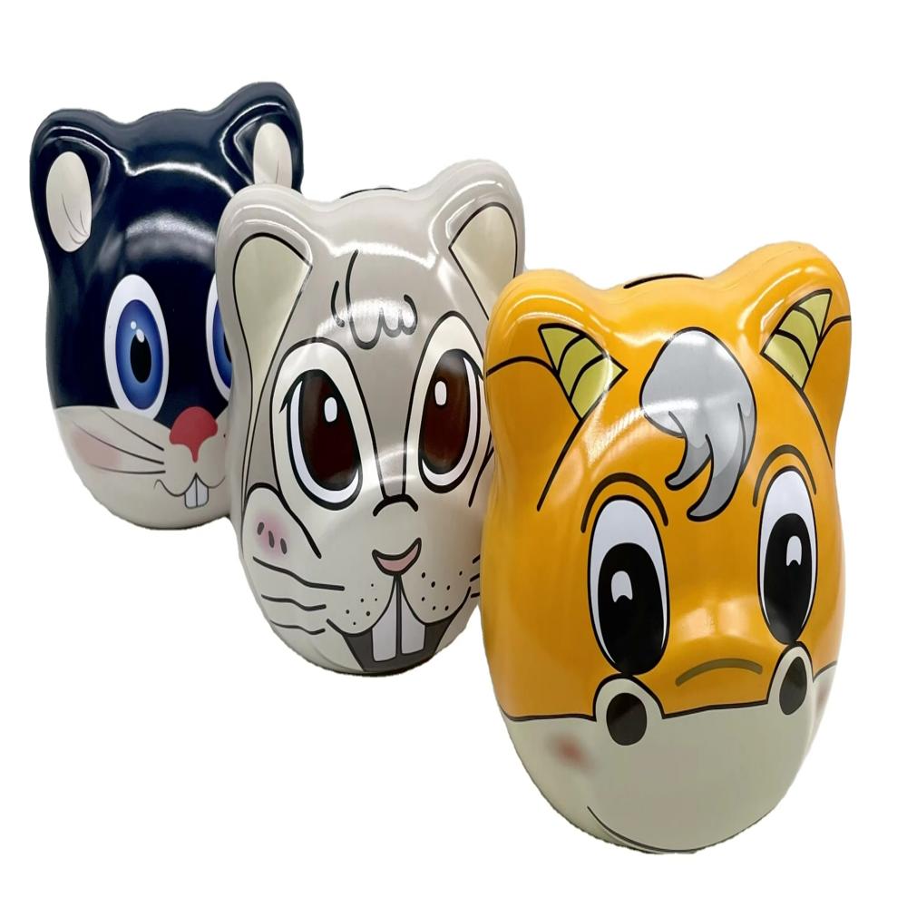 Custom Animal Shape Tin Coin Bank Piggy Bank Cute Metal Money Saving Container - Capacity: 100 Pcs/Hr