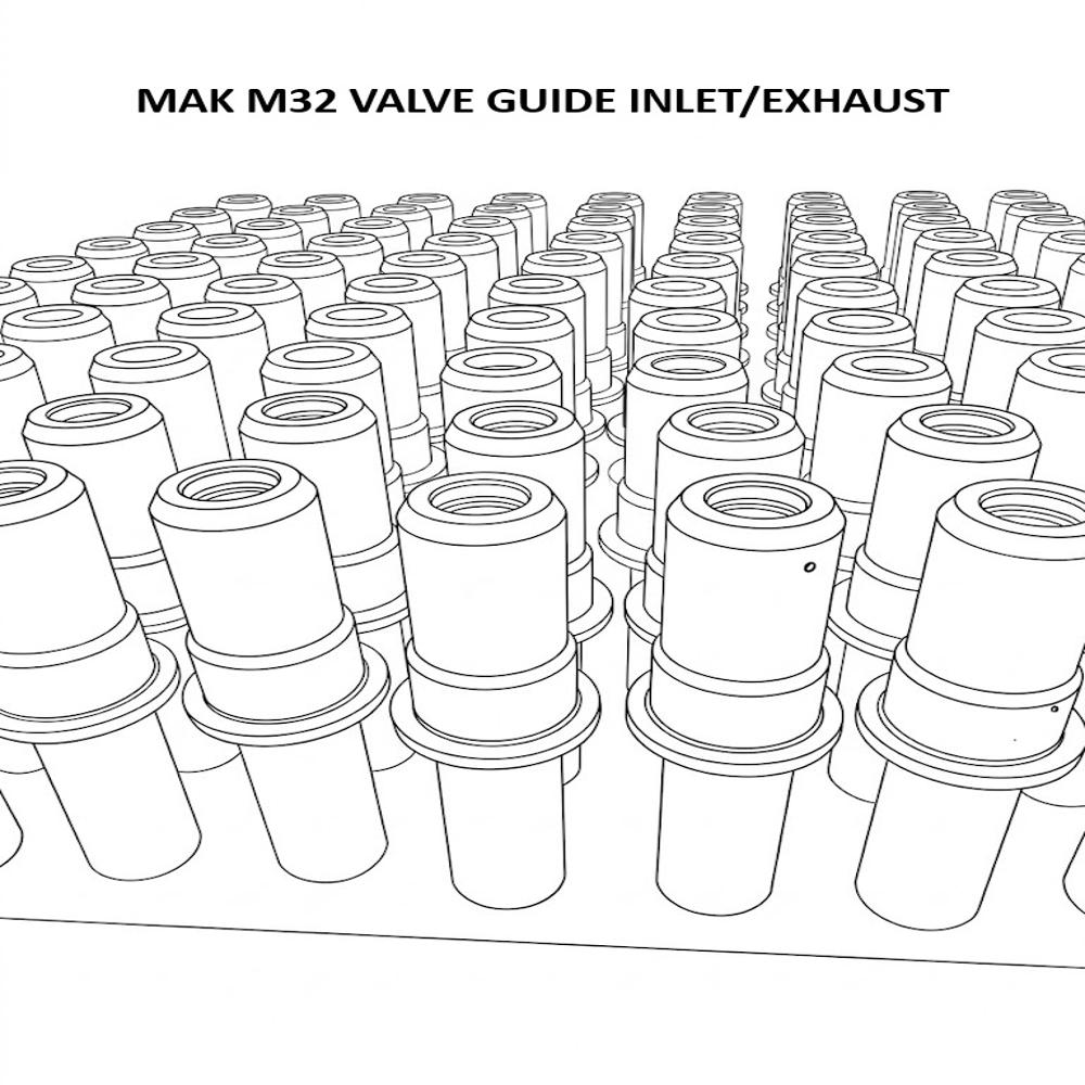 Mak M32 Valve Guide Inlet/exhaust - Material: Cast Iron || Heat Treated