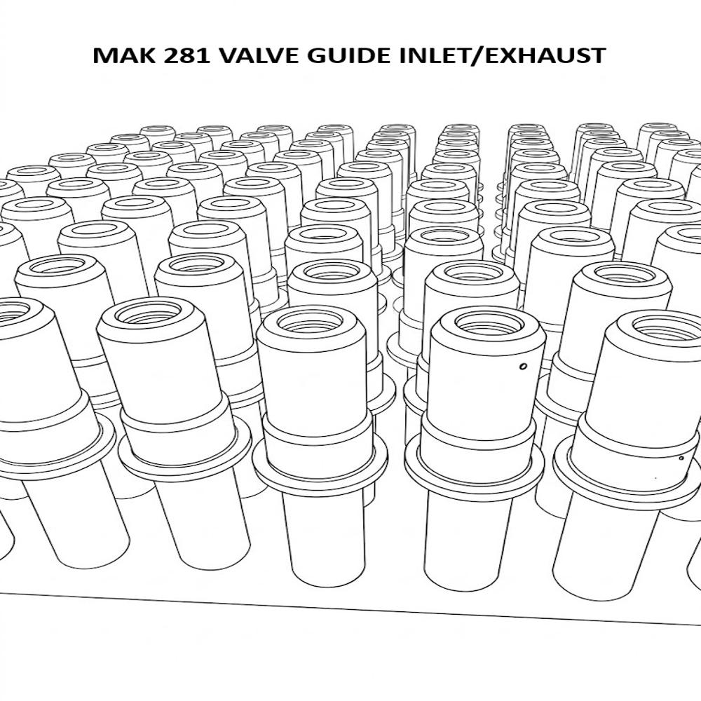 Mak 281 Valve Guide Inlet/exhaust - Material: Cast Iron || Heat Treated