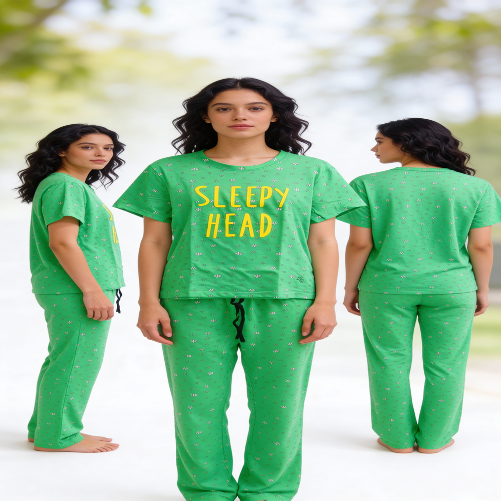 Ladies Sleeping Suits - Material: Cotton