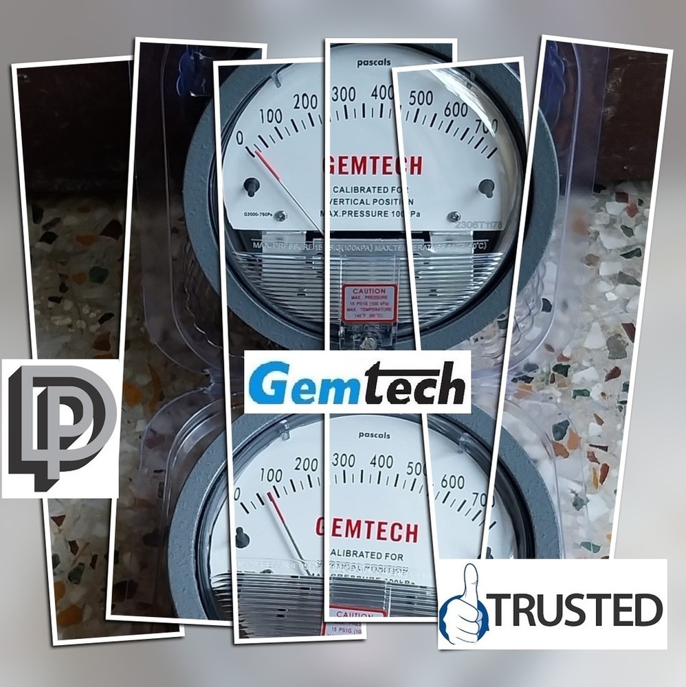 GEMTECH Differential Pressure Gauge Range 0-50 Inches Industrial Area Sare Khurd Bhiwadi