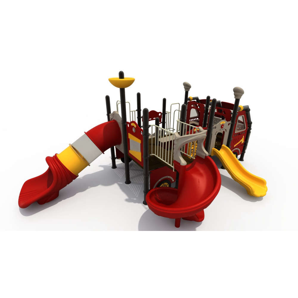 Firestorm Maps - Powder-coated Galvanized Steel, 25x20 Ft, Multi-color | Modular Playground With Slides, Climbers, Swings, Tunnels