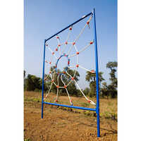 Spider Web Scrambler - Powder-coated Mild Steel & Nylon Rope, 12x8x6 Ft, Multi-color, 500 Kg Load | Anti-skid Grips, Padded Safety Zones, Bis Compliant