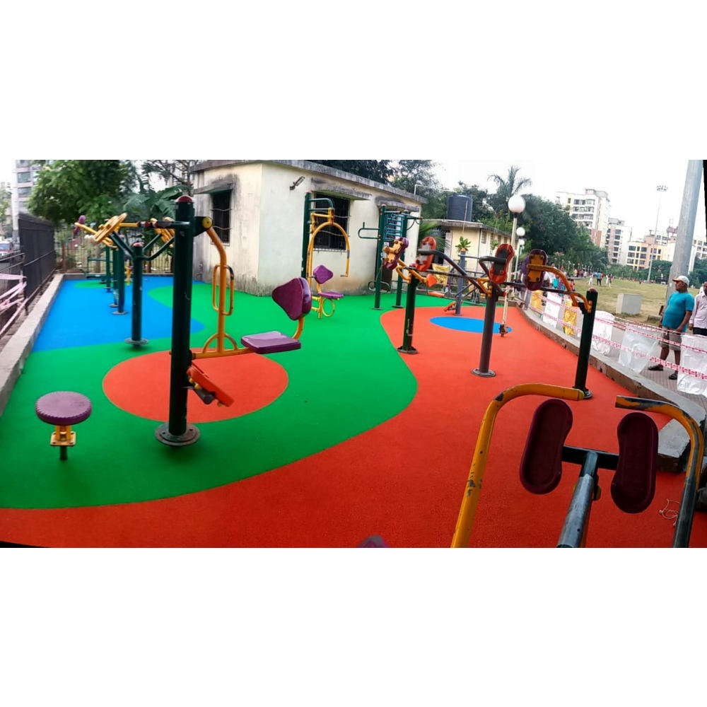 Rubber Playground Flooring - Waves & Circles