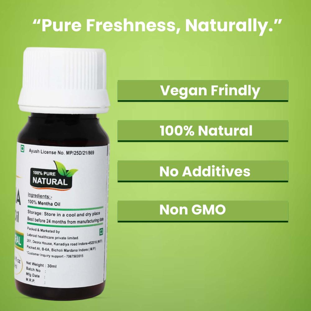 Turcy Mentha Essential Oi| Pure & Natural for Hair, Skin & Aromatherapy(30ml)