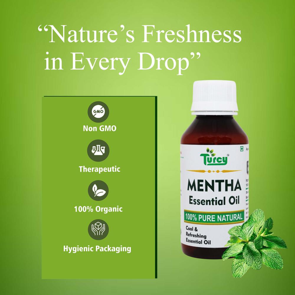 Turcy Mentha Essential Oi| Pure & Natural for Hair, Skin & Aromatherapy(30ml)
