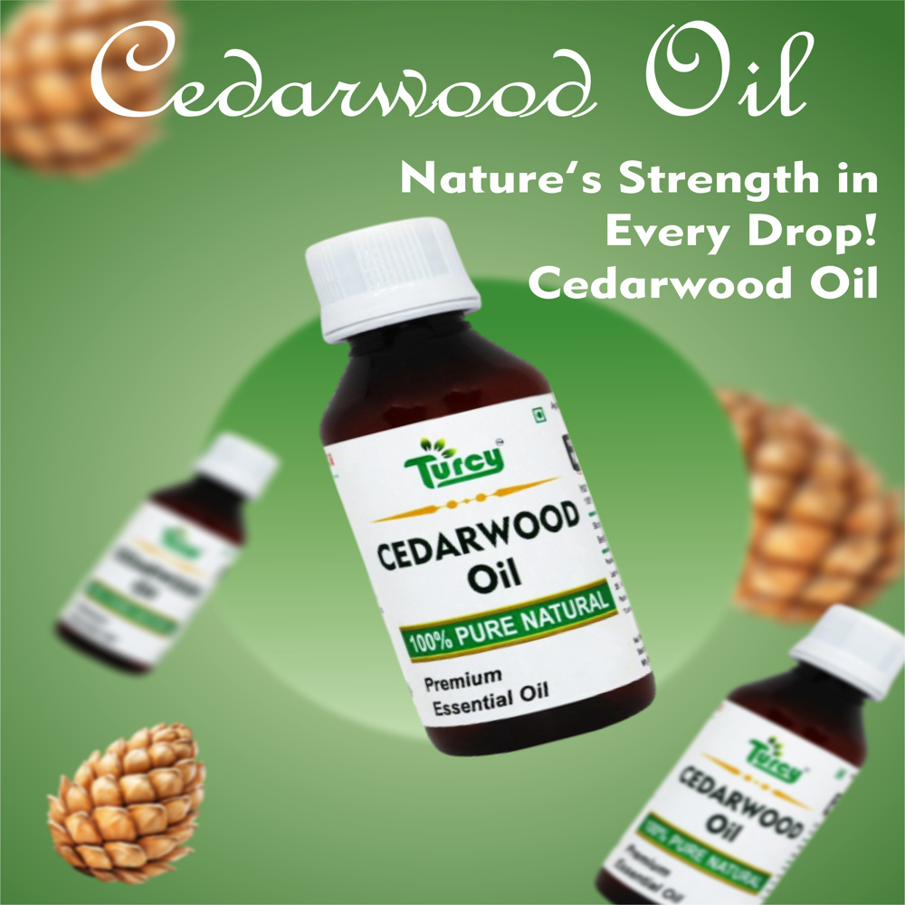 Turcy Cedarwood Essential Oil | Pure & Natural for Hair Growth, Skin Care & Stress Relief(100ml)