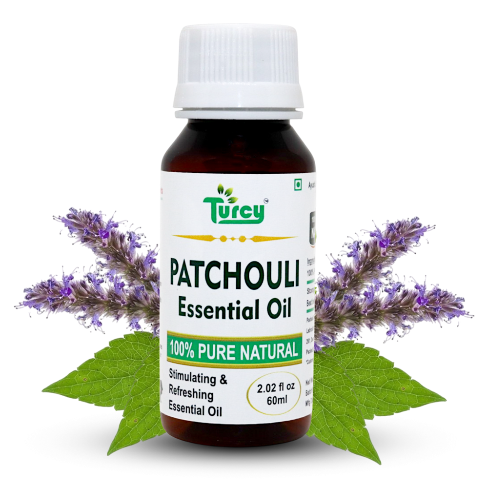 Turcy Patchouli Essential Oil | Pure & Natural for Skin Glow, Acne & Hair Care(60ml)