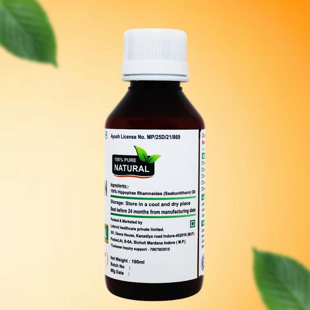 Turcy Seabuckthorn Essential Oil | Pure & Natural | Skin Glow & Hair Nourishment(100ml)