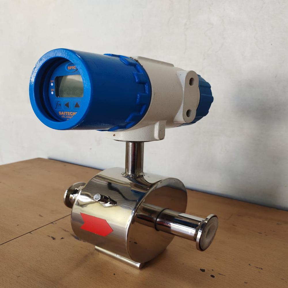 Industrial Electromagnetic Flow Meter - Stainless Steel, Digital Display, Blue Color, 230v Power Supply, 4-20ma Output, 0.50% Accuracy