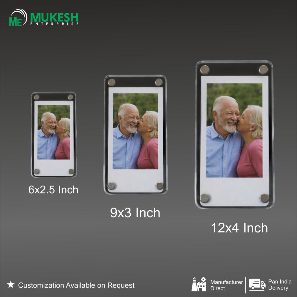 6 x 2.5 Inch Polaroid Fridge Style Acrylic Magnetic Photo Frame Customizable Design