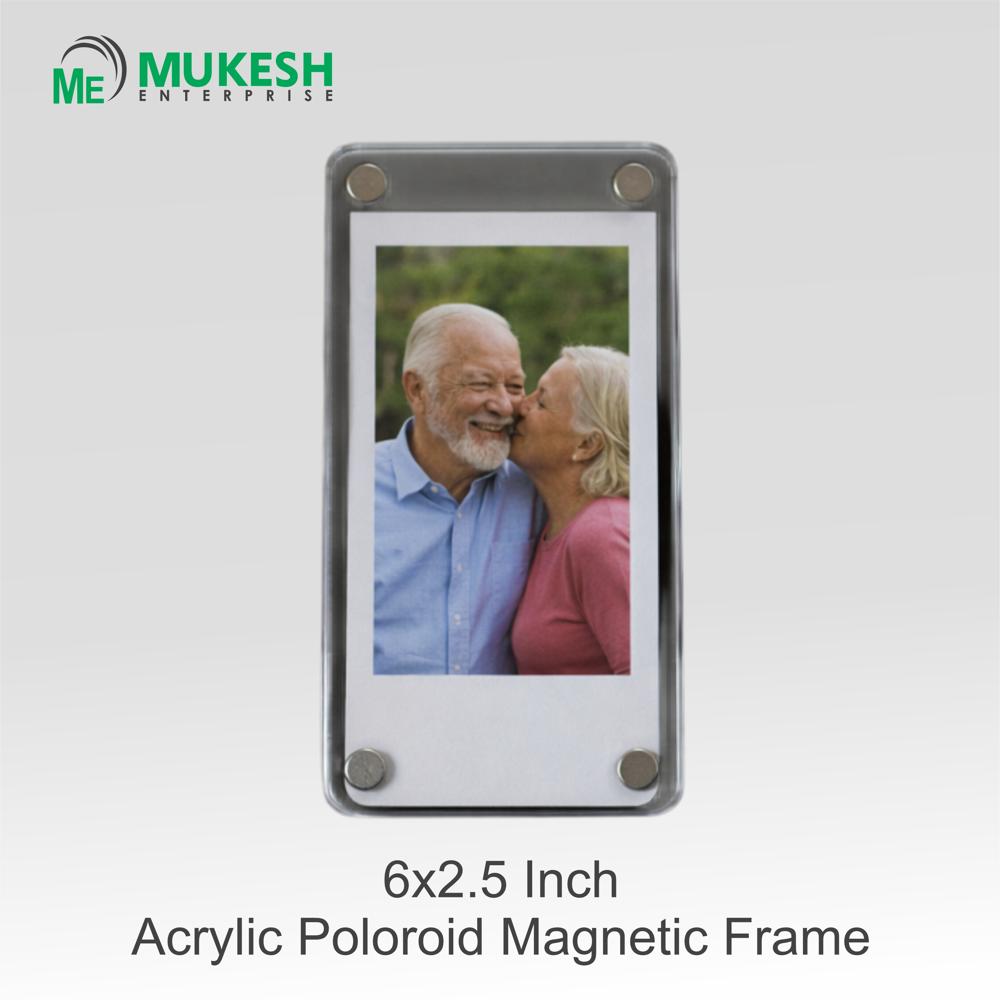 6 x 2.5 Inch Polaroid Fridge Style Acrylic Magnetic Photo Frame Customizable Design