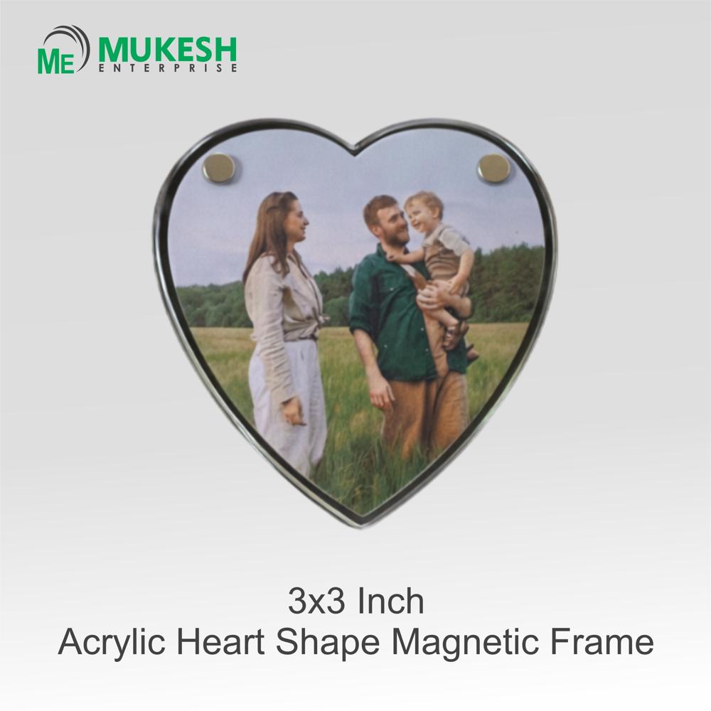 Heart Shape Acrylic Magnetic Photo Frame Customizable Clear Acrylic Love Photo Frame
